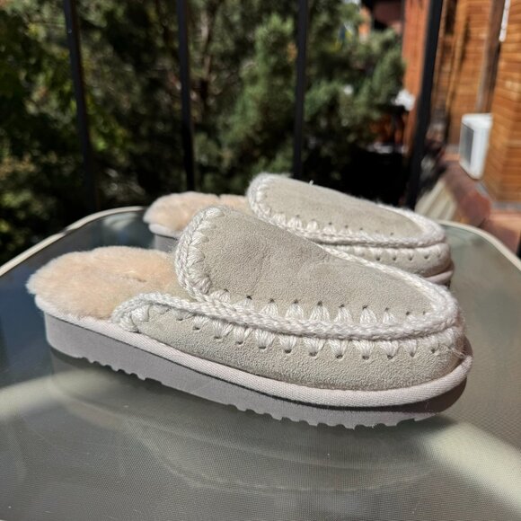 New Mou Eskimo Slipper Shoes in Silver Birch Womens US 8 / 39 - Picture 1 of 14